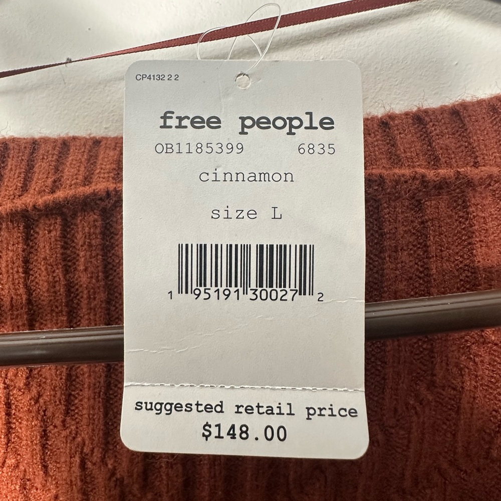 Free People Emmaline Long Sleeve Sweater Dress Cinnamon L Ptp 14 super stretchy - Picture 4 of 12
